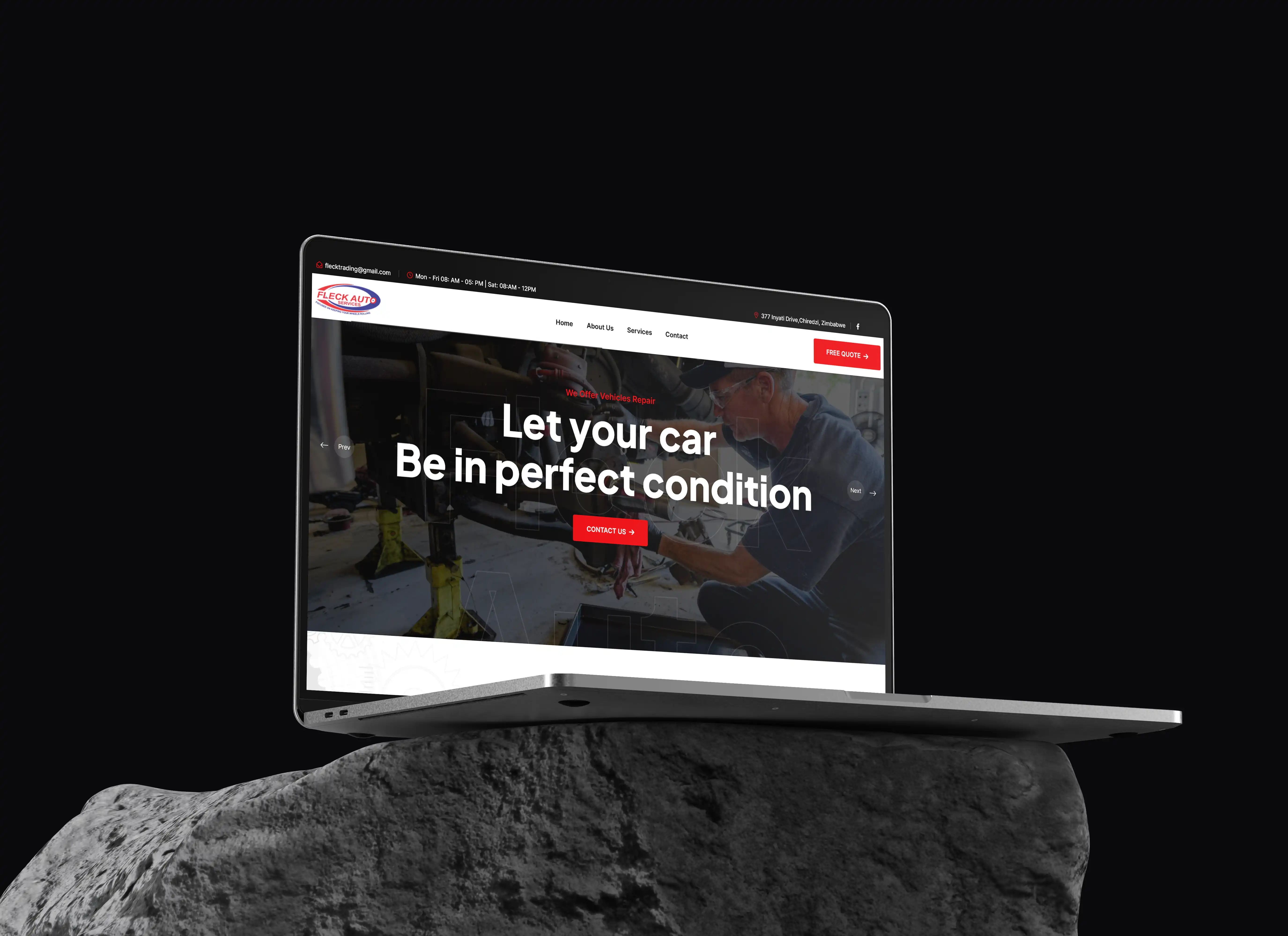 Fleck Auto Services Hero Mockup